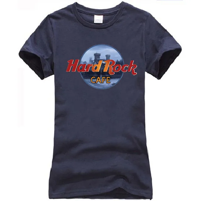 women navy Рубашка с Winterfell Хард Рок кафе - Цвет: women navy