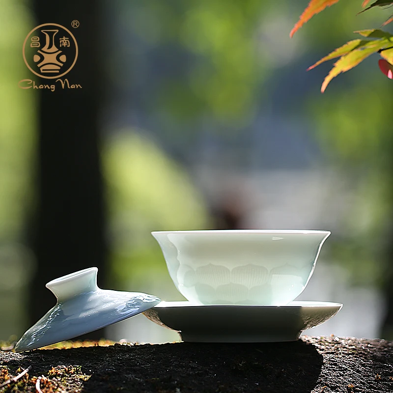 

|Chang nan kung fu tea tureen bowl large only three bowl of jingdezhen ceramic tea cup to bowl