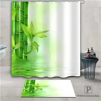 

Custom bamboo (1) Waterproof Shower Curtain Doormat Home Bath Bathroom Polyester Fabric Multi Sizes#2019-01-12-184