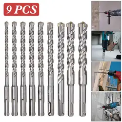 Ensemble de perçage de pierre à béton à pointe en carbure, 9 pièces, mèches de maçonnerie, accessoires d'outils électriques de taille 5/6/8/10/12/14/16mm 