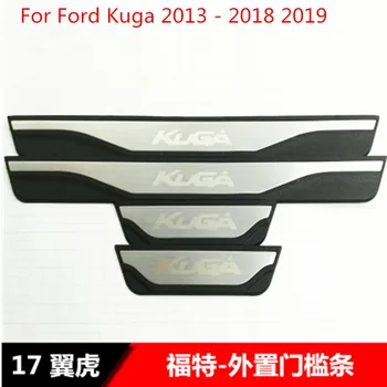

4PCS High-quality Stainless Steel Welcome Pedal Car Scuff Plate Pedal Trim Threshold Door Sill For Ford Kuga 2013 - 2018 2019