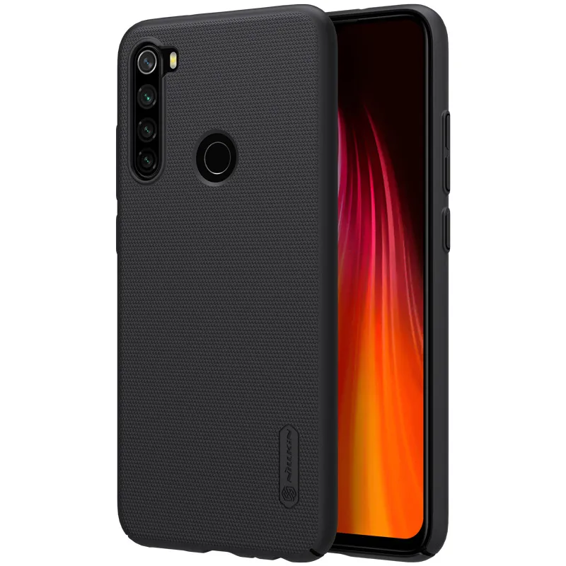 Черный 10 шт./лот NILLKIN Супер Матовый щит Матовый ПК Жесткий Чехол для Xiaomi Redmi Note 8 чехол - Цвет: Черный