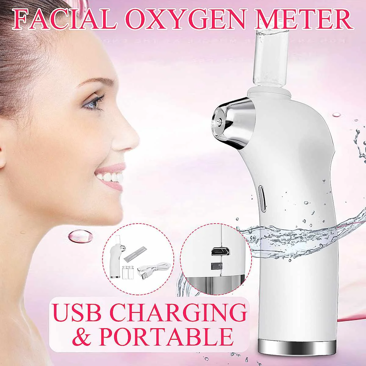 Oxygen Meter Mini Home Beauty Water Sprayer Portable Handheld Oxygen Meter Whitening Rejuvenating Moisturizing