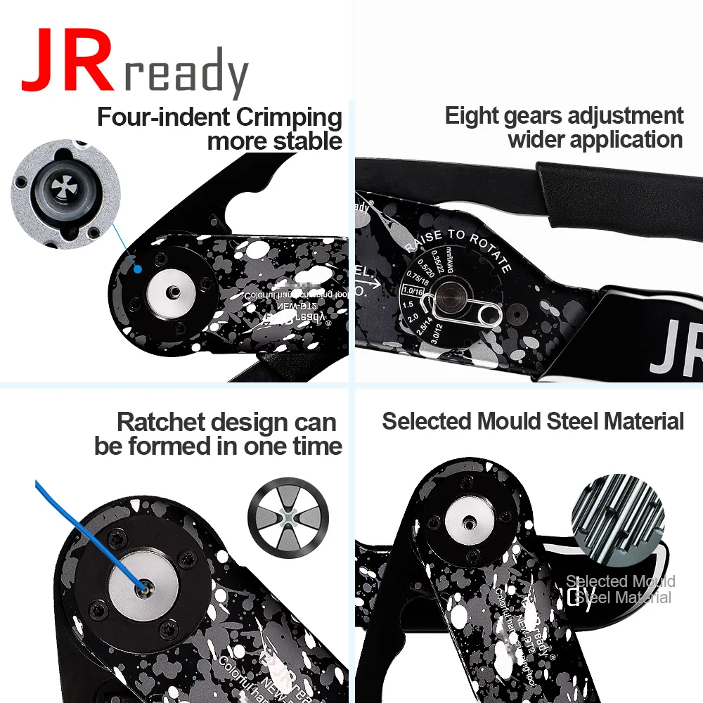 JRready 신제품 NEW-DT2 도이치 와이어 크림퍼, DT DTM DTP 시리즈 커넥터와 함께 작동하는 12 16 20  터미널 12-22AWG