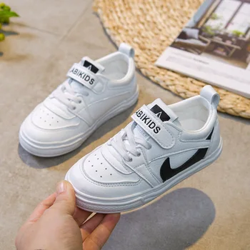 

Soft-soled Children's Shoes Boys' Sneakers 2020 New Breathable White Shoes Kids Casual Shoes 4-6 Years Old Velcro White Shoes