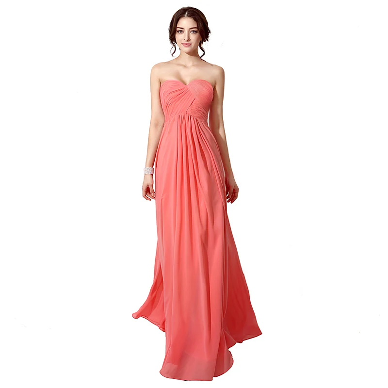 Элегантные недорогие шифоновые вечерние платья длиной до пола для особых случаев, вечерние платья для выпускного вечера, реальное изображение SD182 - Цвет: Coral