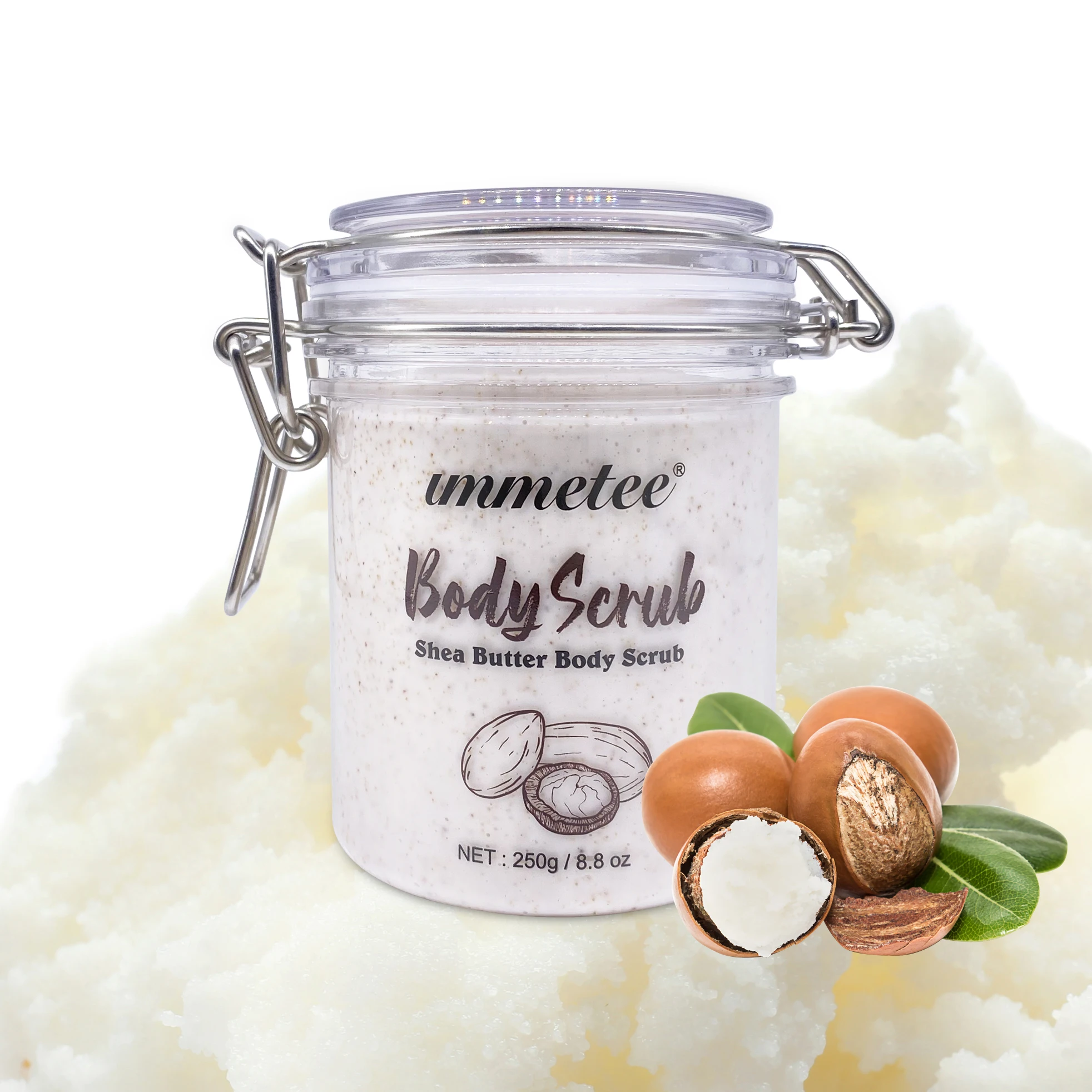 Vendedor Caliente IMMETEE-exfoliante corporal para manteca de karité, elimina la piel muerta, nutritiva e hidratante con vitaminas y minerales, 250g JlwjeWG1o3l