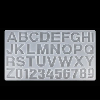 

26 English Letter Pendant Resin Mold Number Alphabet Resin Silicone Mold DIY Jewelry Making Letter Keychain Epoxy Craft