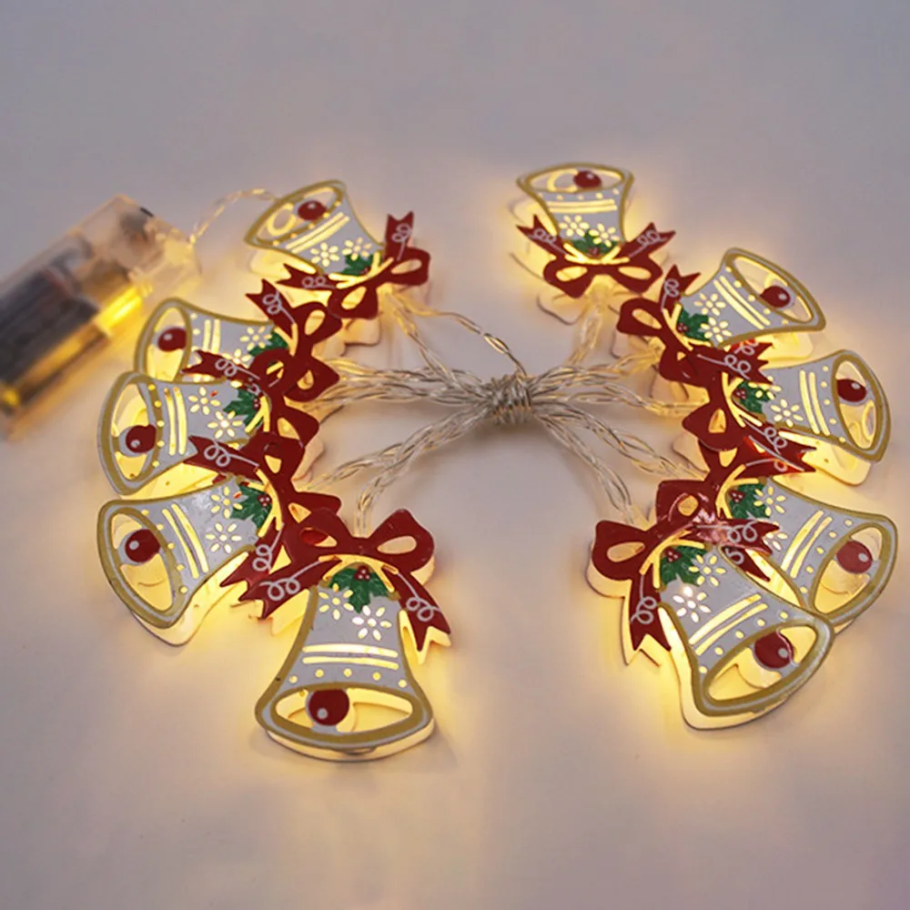 

Christmas LED Light String Snowflake Santa Claus Bells Painted Lamp String DIY Christmas Tree Decoration Light Garland