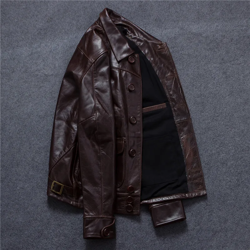New Mens Genuine Lambskin Leather Slim Fit Biker Motorcycle Jacket for Men P018