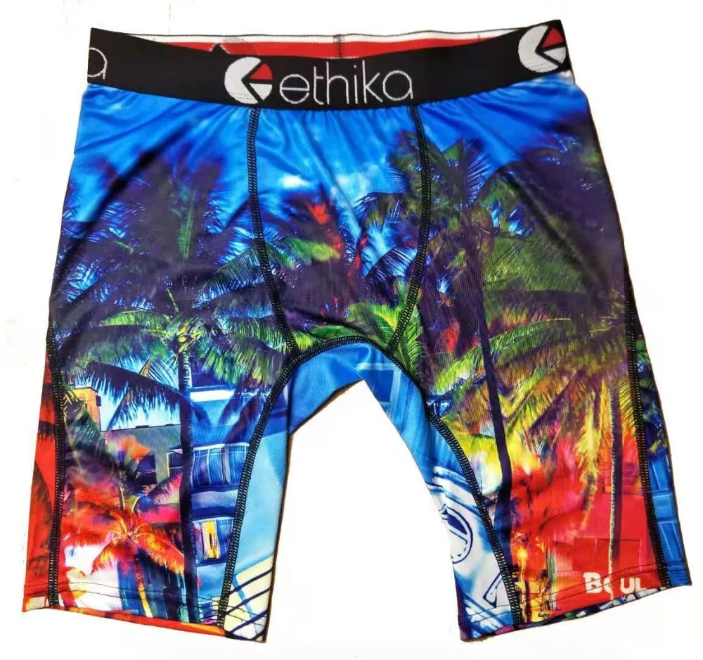 Мужские Длинные боксеры, шелк льда, Ethika, мужское нижнее белье, боксеры с принтом размера плюс, мужские боксеры, длинные ноги, дышащие мужские трусы