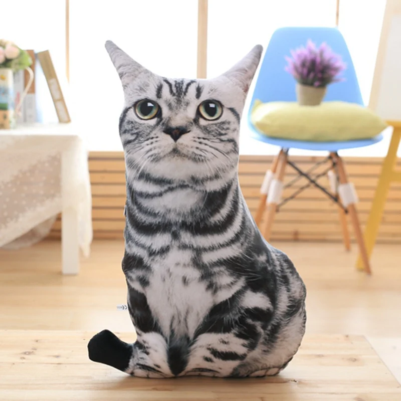 50 см 3d креативный Рисунок кошка подушка Стиль искусственная Лежанка для котиков милая кукла детская игрушка - Цвет: 2