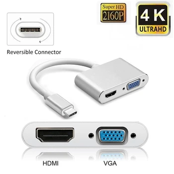 

400set USB C 3.1 Type C Type-c to HDMI 4K VGA UHD Converter Adapter with 3.5mm Audio output For Macbook Google SAMSUNG S10 S9