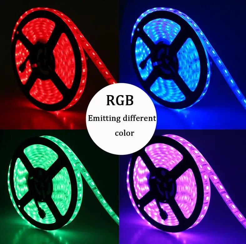 Водонепроницаемая IP68 SMD 5050 Светодиодная лента RGB Гибкая световая полоса DC12V 60