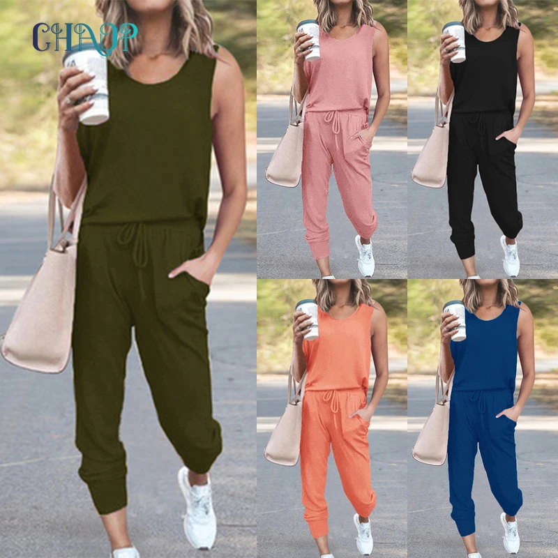 

CHAOP 2 Piece Set Women Short Sleeve Tops+Elastic Pants Suit Tracksuits Female Long Sleeve Pullover Casual Shirts Loose Trousers