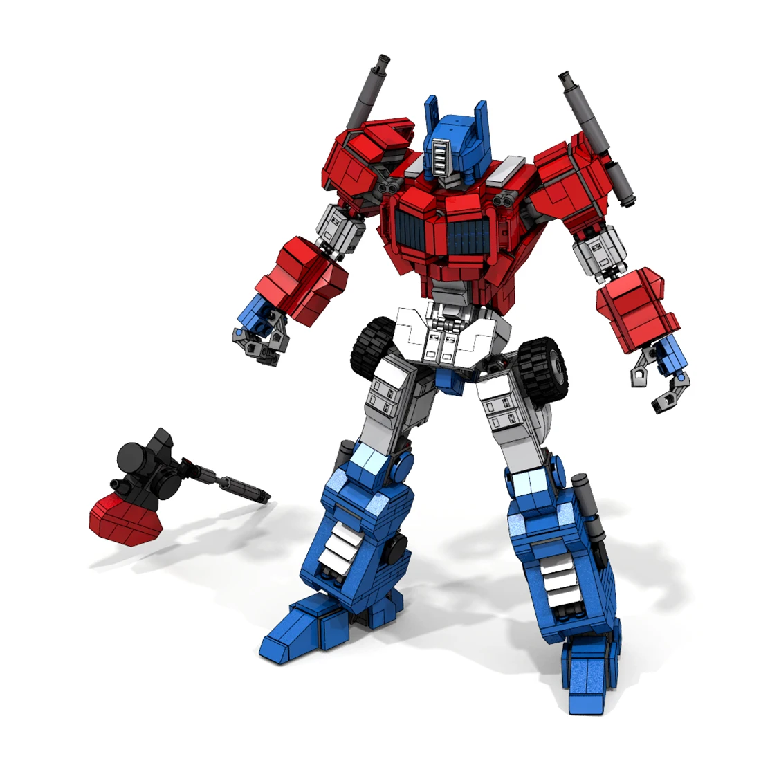 

879Pcs Moc Large-sized Mecha Robot Model Assembly Small Particle Building Blocks Educational Toy Set