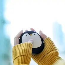 Зимний теплый креативный подарок милый грелка для рук/Зарядка сокровище USB портативный 2 в 1 плита грелки для рук черный в форме пингвина