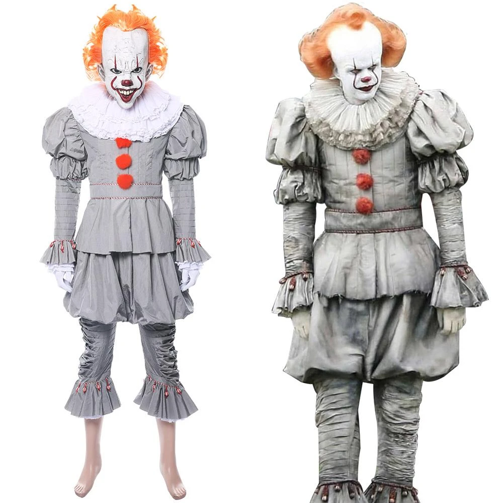 Es Kapitel 2 Cosplay Pennywise Kostum Horror Clown Kostum Mit Maske Pennywise Schuhe Stiefel Halloween Manner Frauen Anzug Anime Costumes Aliexpress