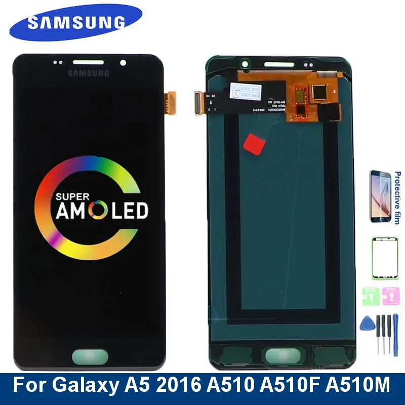 Жидкокристаллический дисплей AMOLED подходит для Samsung Galaxy A5 2016 A510F A510M SM A510Y ЖК