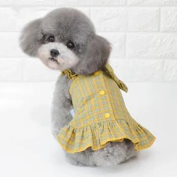

Dog Skirt Pet Clothes with Big Bow Decor Small Dog Clothes Spring and Summer Dog Clothes Yellow Red Colors s-xxl Sizes Dress