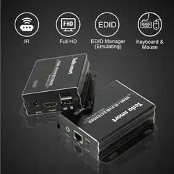 60 м KVM удлинитель HDMI USB IR HDMI KVM удлинитель CAT5e/6 (1 удлинитель передатчик + 1 удлинитель ресивер) высокое качество