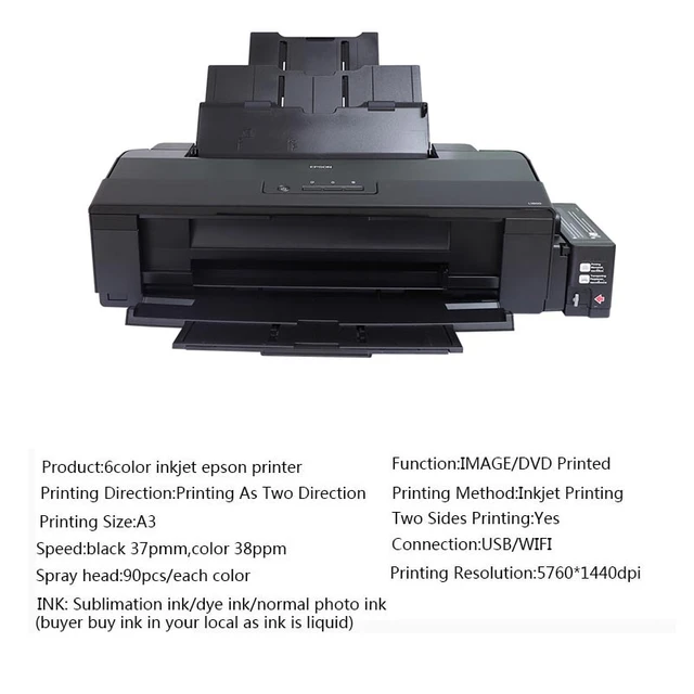 Overvind Shah Ambassadør lxhcoody For Epson L1800 A3 Size Inkjet Printer With WIFI 6 Colors Photo  Printer Sublimation Printers