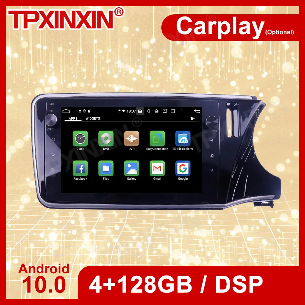 

Автомобильный стереоприемник Carplay 2 Din на Android для Honda City Grace 2014, 2015, 2016, 2017, радио, аудио рекордер, головное устройство, экран проигрывателя