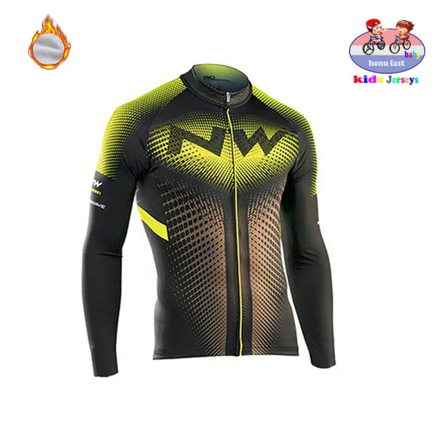 cycling shirt13 Northwave, детский зимний теплый флисовый комплект с длинным рукавом для велоспорта, одежда для велоспорта Pro Team MTB Ropa Ciclismo NW - Цвет: cycling shirt13