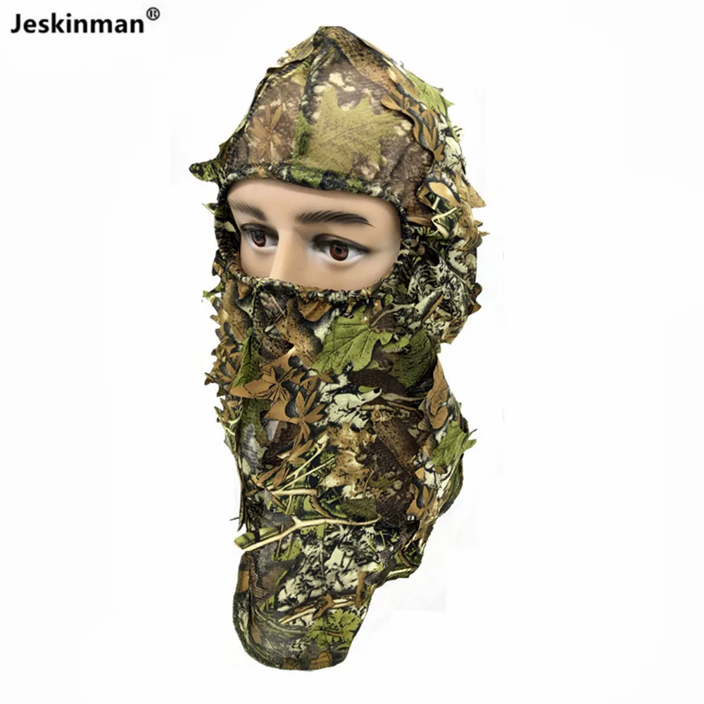 Super 3D Maple Leaves Bionic Camouflage Hunting Fishing Hat CS Combat Cosplay Breathable Mesh Head Cover Jungle Photography Hat