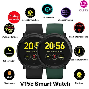 

V15C Smart Watches Men Waterproof Sports Smart Bracelet Heart Rate Fitness Tracke Running Pedometers Smartwatch for Android IOS