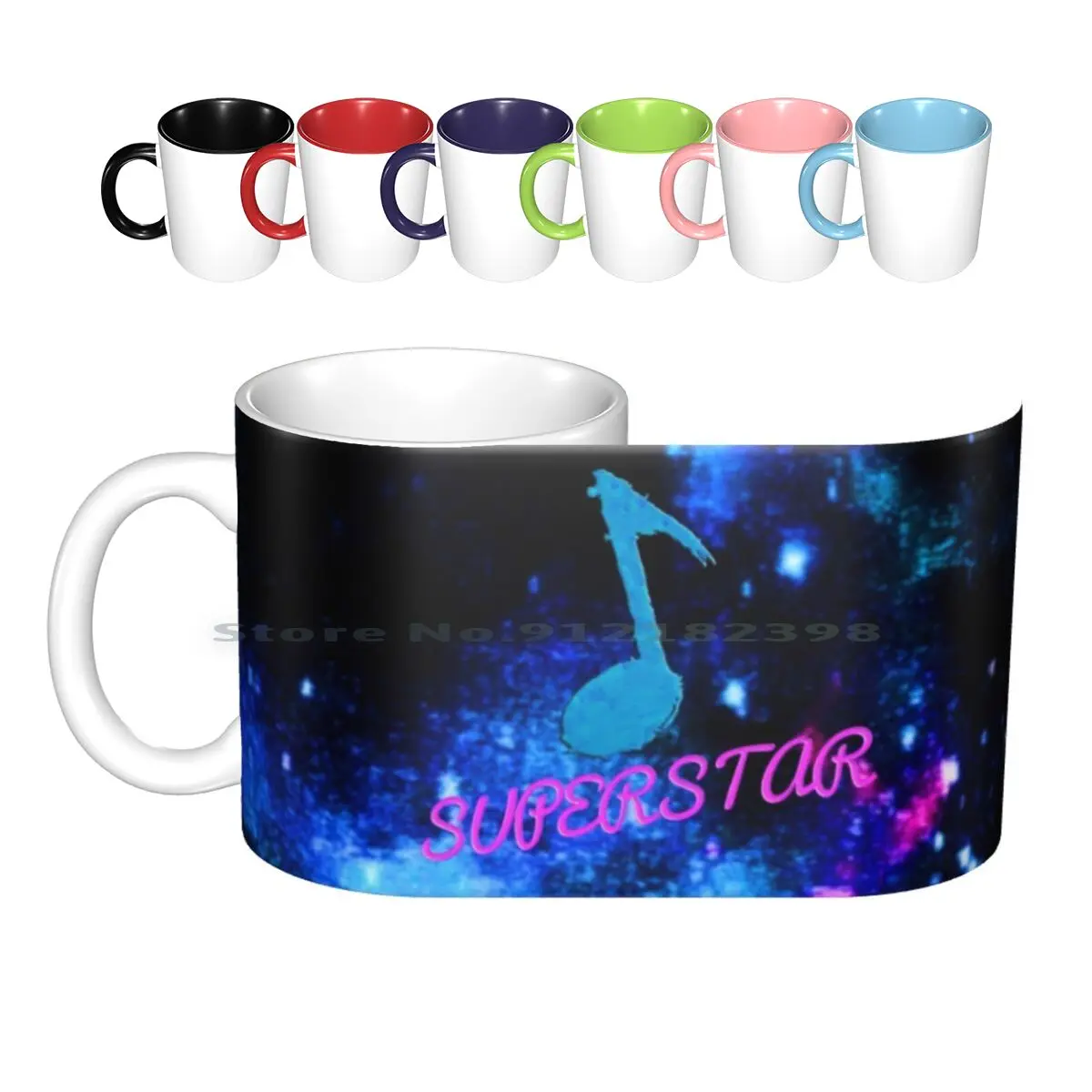 Tazze In Ceramica Super Star Tazze Da Caffè Tazza Da Tè Al Latte Music Star Super Star Space Creative Trending Vintage Gift Bottle Cup