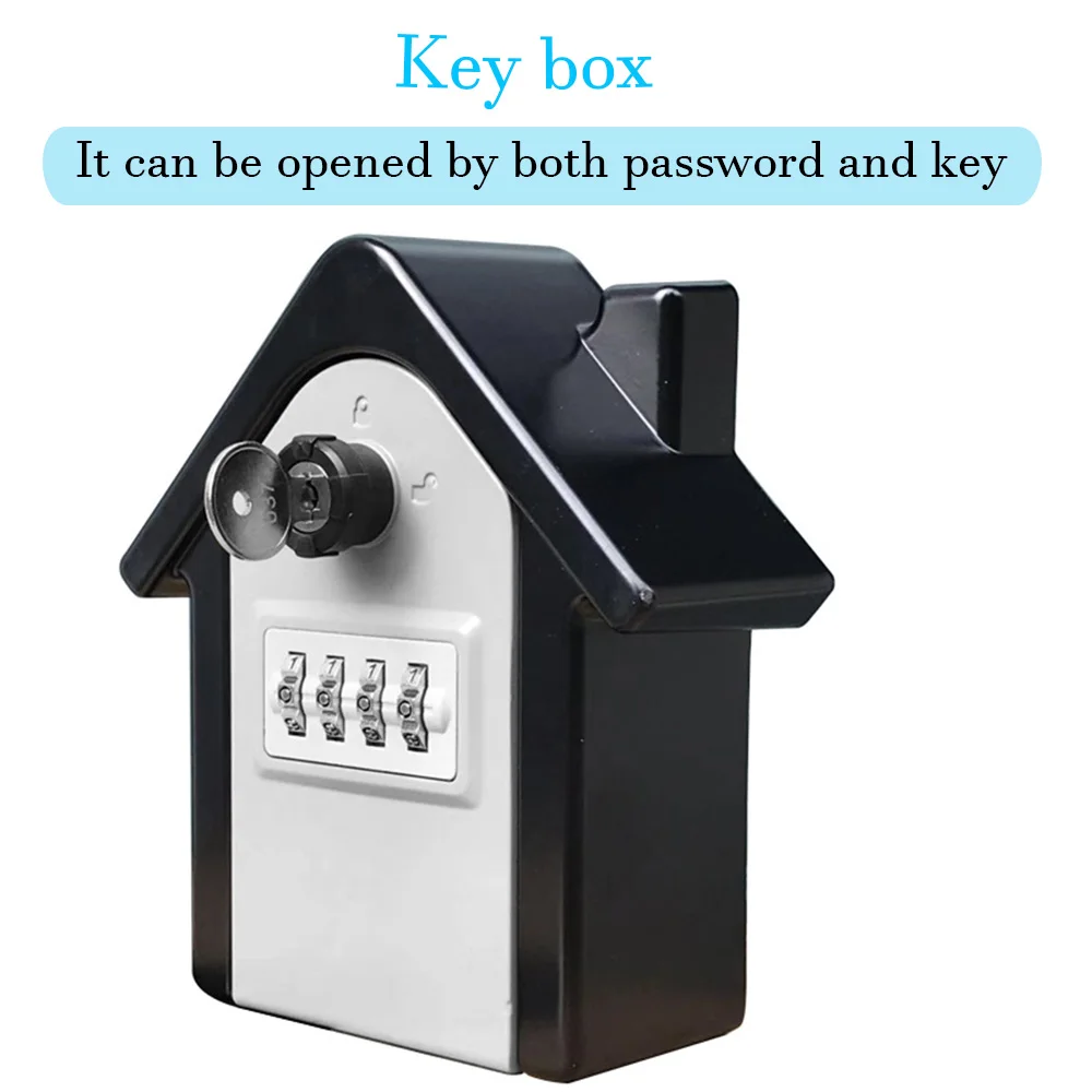 Key Safe Box Wall Mount Lock Box Weatherproof Combination Password Lock Hidden Keys Box Security Safes for Home Office
