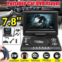 7,8 дюймов портативный HD tv домашний автомобильный dvd-плеер VCD CD MP3 DVD проигрыватель USB SD карты RCA портативный dvd-плеер кабель игры 16:9 Поворот ЖК-экран