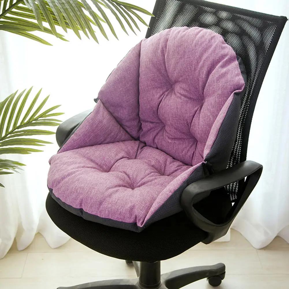 Light purple Soft Thicken Plush Shell Shape Seat Back Support Cushion Pillow for Office Home Chair Car Pad - Цвет: Light purple