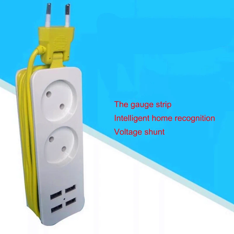 Смарт-разъем 4 USB порта силовая полоса ЕС вилка Кабель Стены несколько розеток портативный 1,5 м кабель Мобильные Телефоны Планшеты для смартфонов