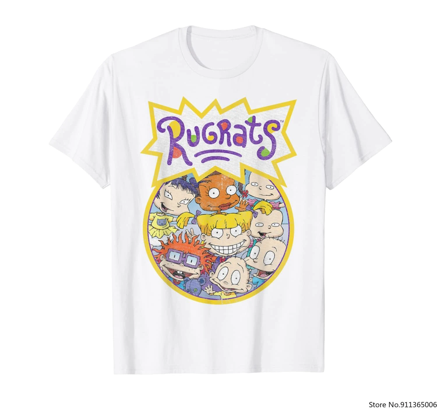 21 New Fashion Customized Print 3d Custom T Shirt Sleeve Cotton Unisex Tshirt Rugrats Baby Group Retro Watercolor Graphic T Shirts Aliexpress