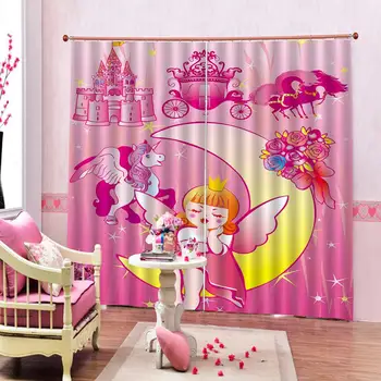 

cartoon curtains photo Blackout Window Drapes Luxury 3D Curtains For Living room Bed room Office Hotel Home girls curtains