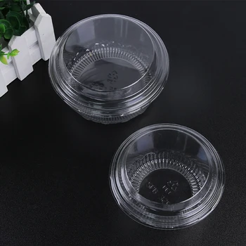 

50pcs 230ml 330ml PET plastic dessert box baking packaging cake boxes party favors ice cream pudding fruit bowl cup with lid