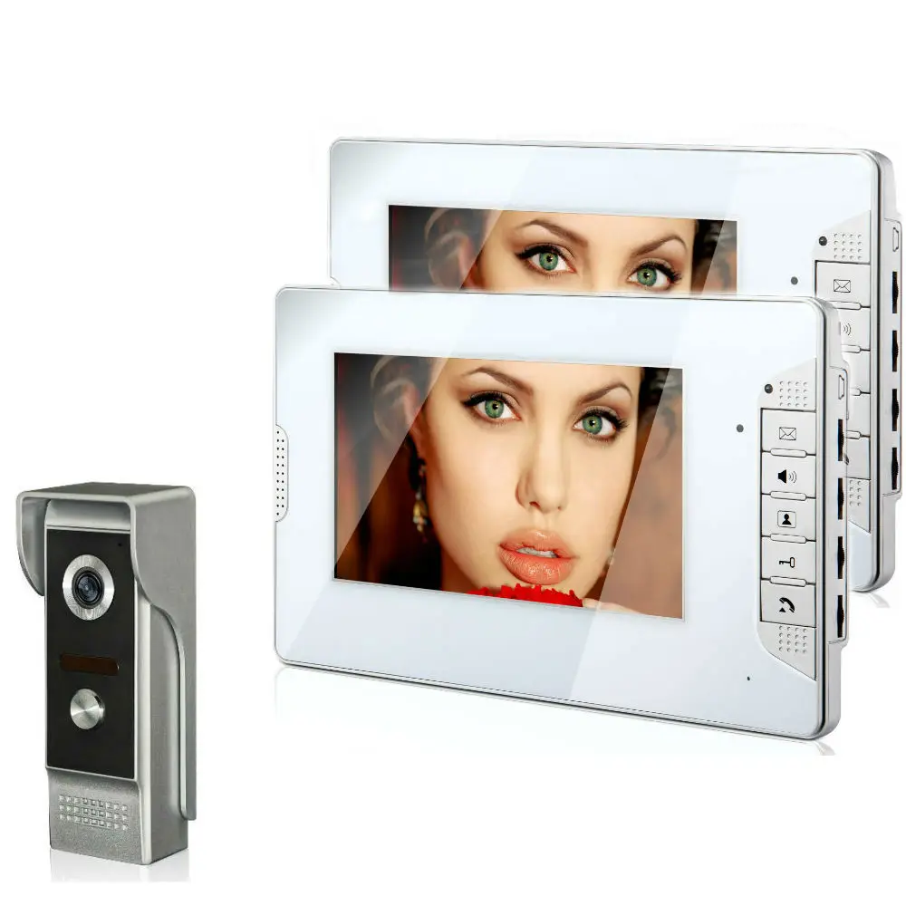 

Video Door Intercom 7 Inch Monitor Wired Video Doorbell Door Phone Visual Speakerphone Intercom Entry System KIT