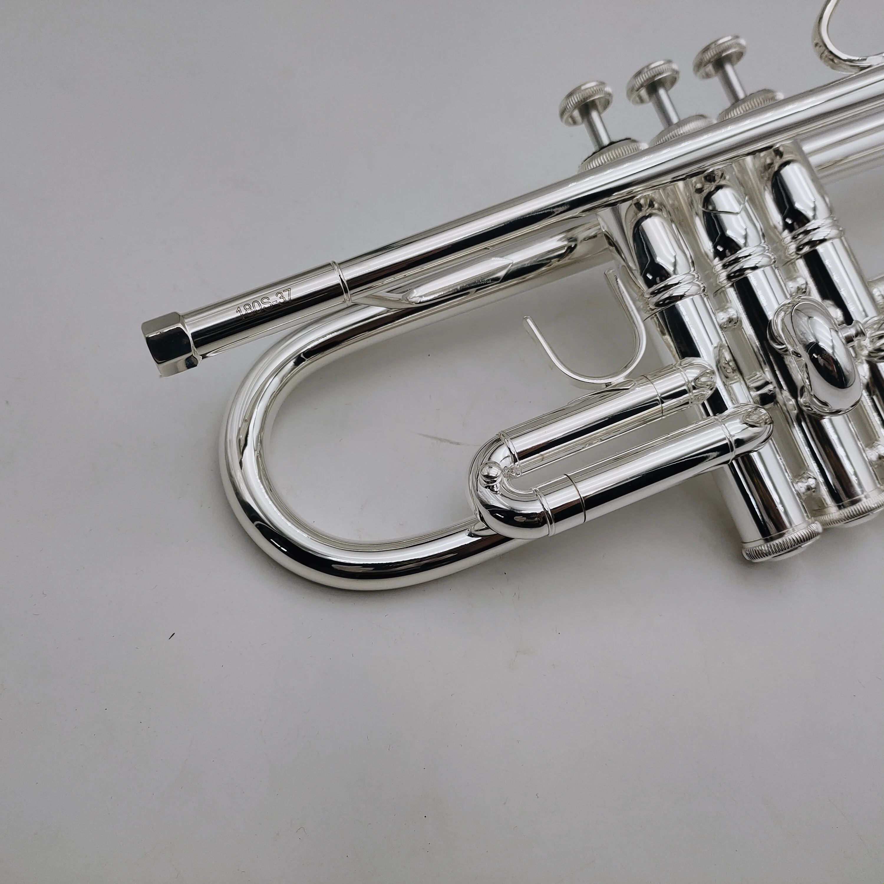 New 180S -37 Bb Flat Small Trumpet Silver Plated Musical Instruments High Quality with Mouthpiece