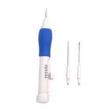 1 zestaw Knitting haft pióro pióro do magicznego haftu DIY tkania szycia filcowania rzemiosła Punch Needle Threader magia wymienne