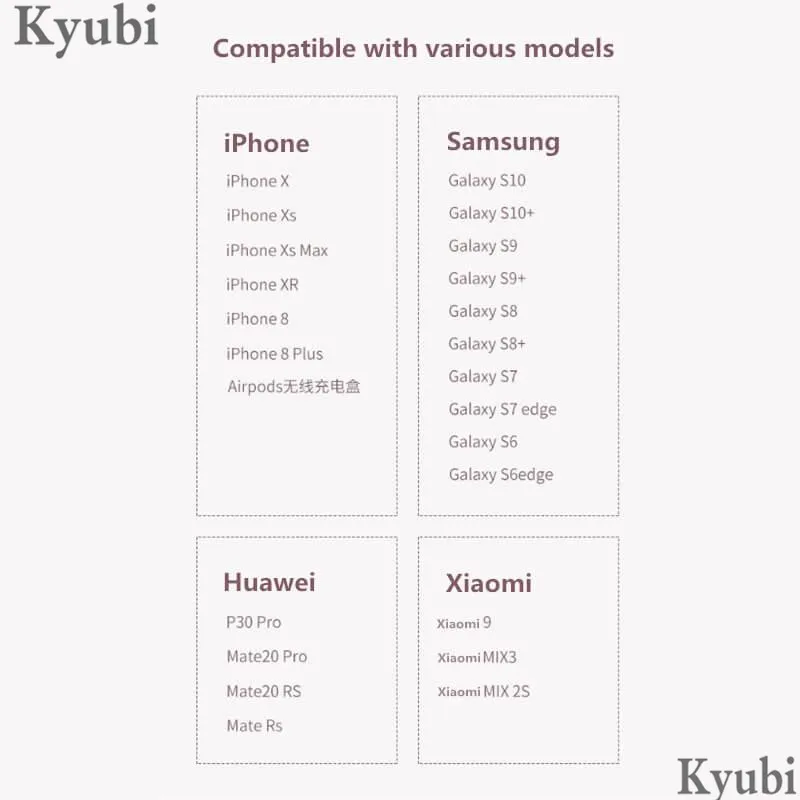 10 Вт Быстрое беспроводное зарядное устройство для apple iphone android usb type C телефон Беспроводная зарядка