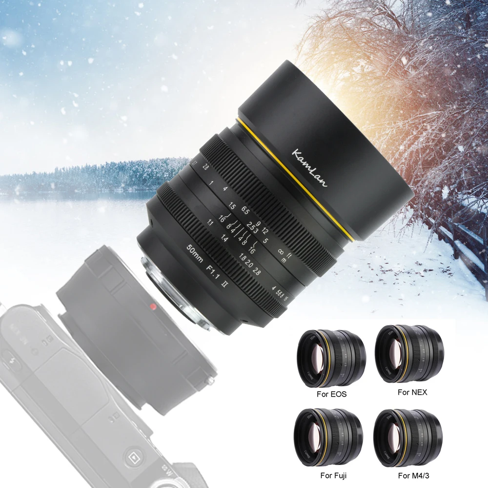 US $239.99 50mm F11 II APSC Large Aperture Manual Focus Lens For Canon Mount EOSM For SONY EMount NEX For Fuji X M43 Mirrorless Camera