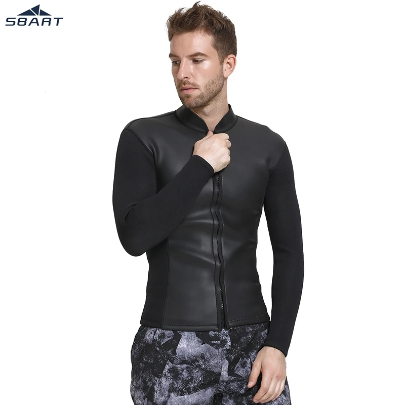 SBART 3mm Neoprene Scuba Diving Suit Jacket Windsurfing Swimwear Boating Snorkeling Elastic Warm CR Light Jacket tops Wetsuit