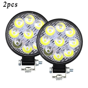 

Auto LED Work Light IP67 Point Beam 2pcs 27W Round Bar Spotlight Off-Road