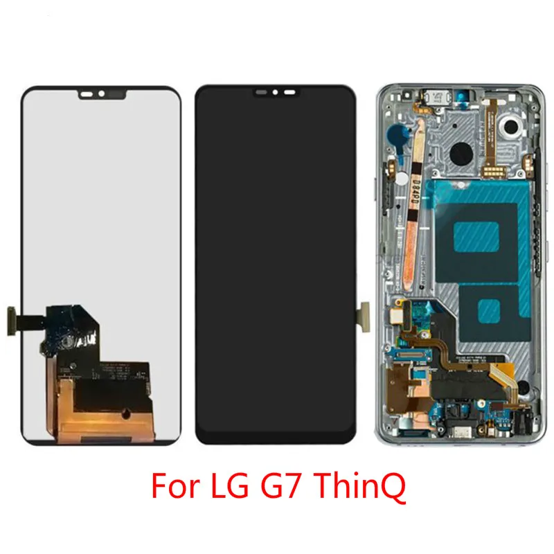 

AAA+++ Quality For LG G7 ThinQ 6.1" LCD Display Touch Screen Digitizer Full Assembly Replacement Black No/with Frame