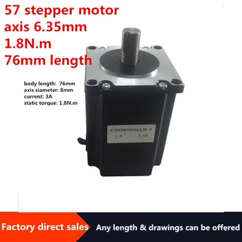 

nema23 57 stepper motor shaft(axis)diameter 6.35mm length 76mm torque 1.8N.m two-phase four-wire 1.8 degrees 3A hybrid motor