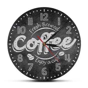 

Fresh Brewed Coffee Enjoy A Cup Of Wall Clock Coffee Kitchen Wall Clock Coffee Shop Cafe Bar Wall Decor Gift For Coffee addicts