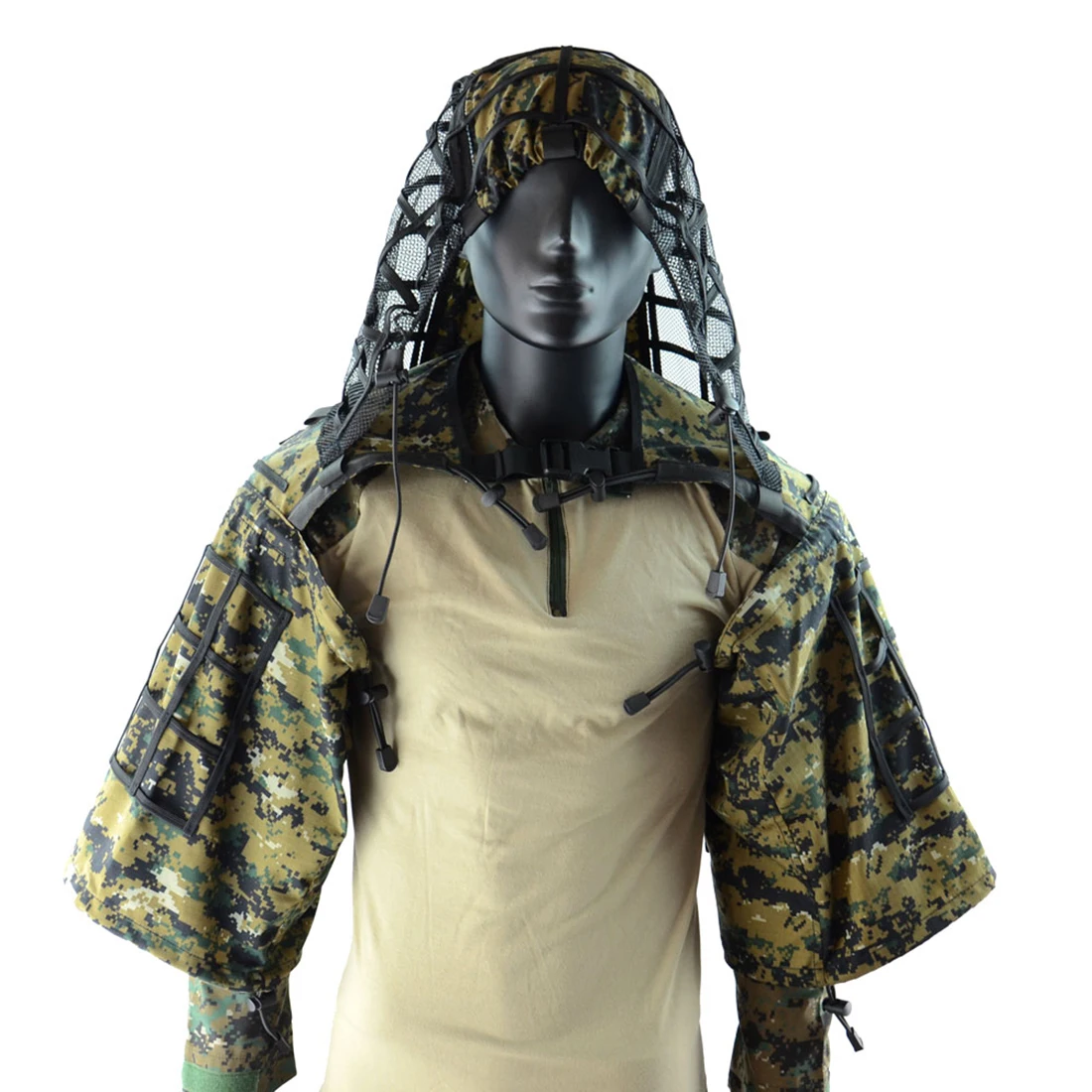 Ghillie костюм основа Тактический Ghillie капюшон тактический камуфляж пальто-свободный размер ACU