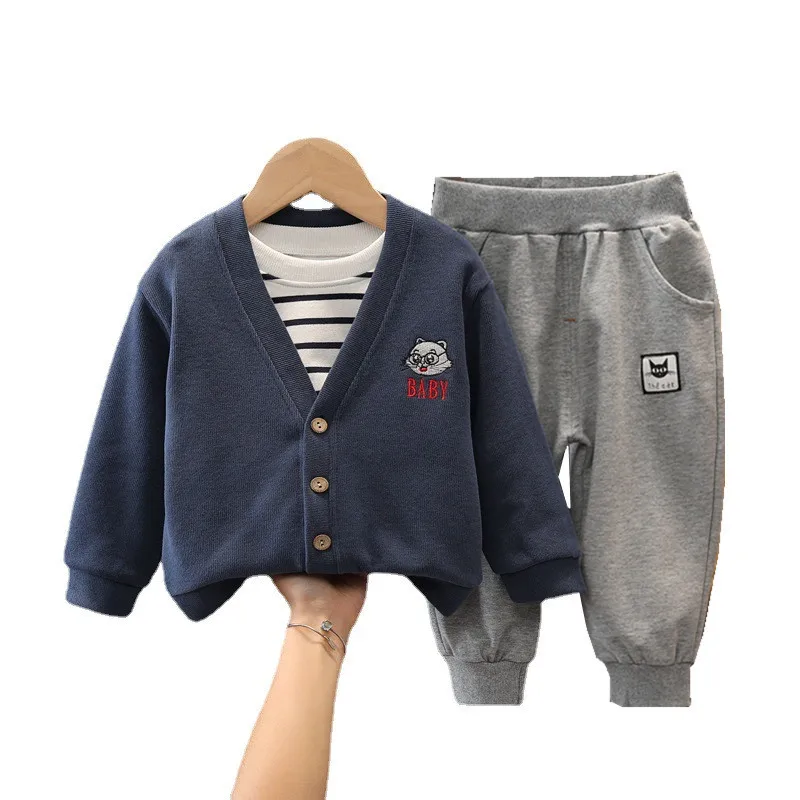 

New Spring Autumn Baby Boys Clothes Suit Fashion Children Jacket T-Shirt Pants 3Pcs/Sets Toddler Sports Costume Kids Tracksuits